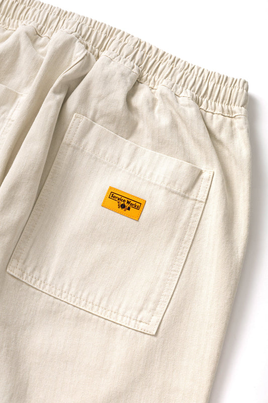 Pigment Herringbone Chef Pants - Bone