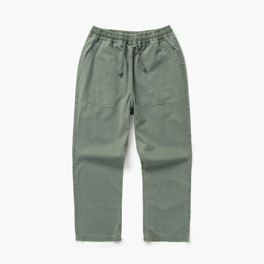 Pigment Herringbone Chef Pants - Olive