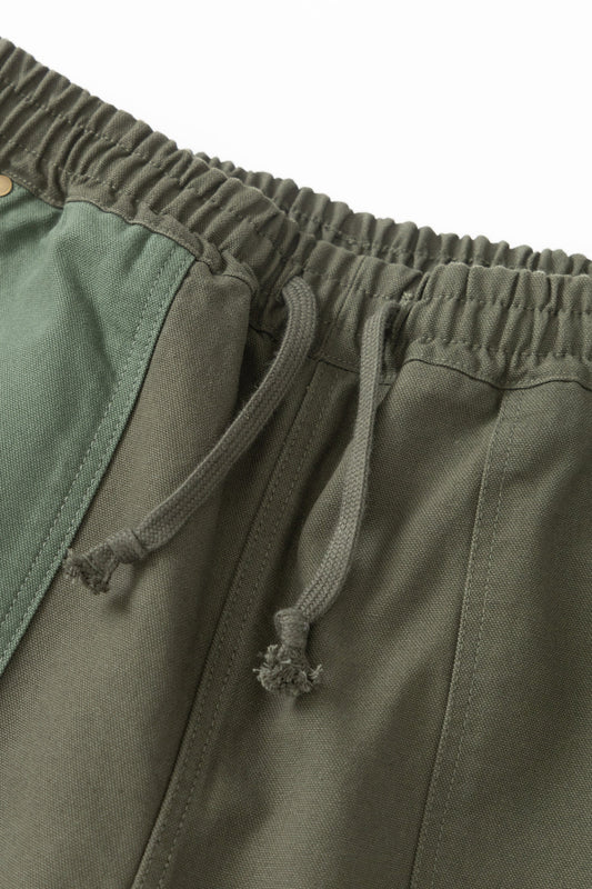 Patchwork Utility Chef Pants - Green