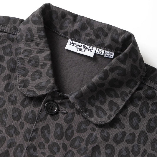 Patterned Easy Chef Shirt - Black Leopard