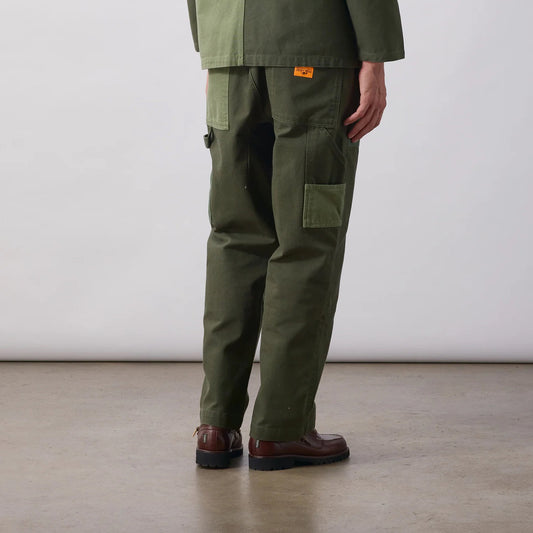 Patchwork Utility Chef Pants - Green