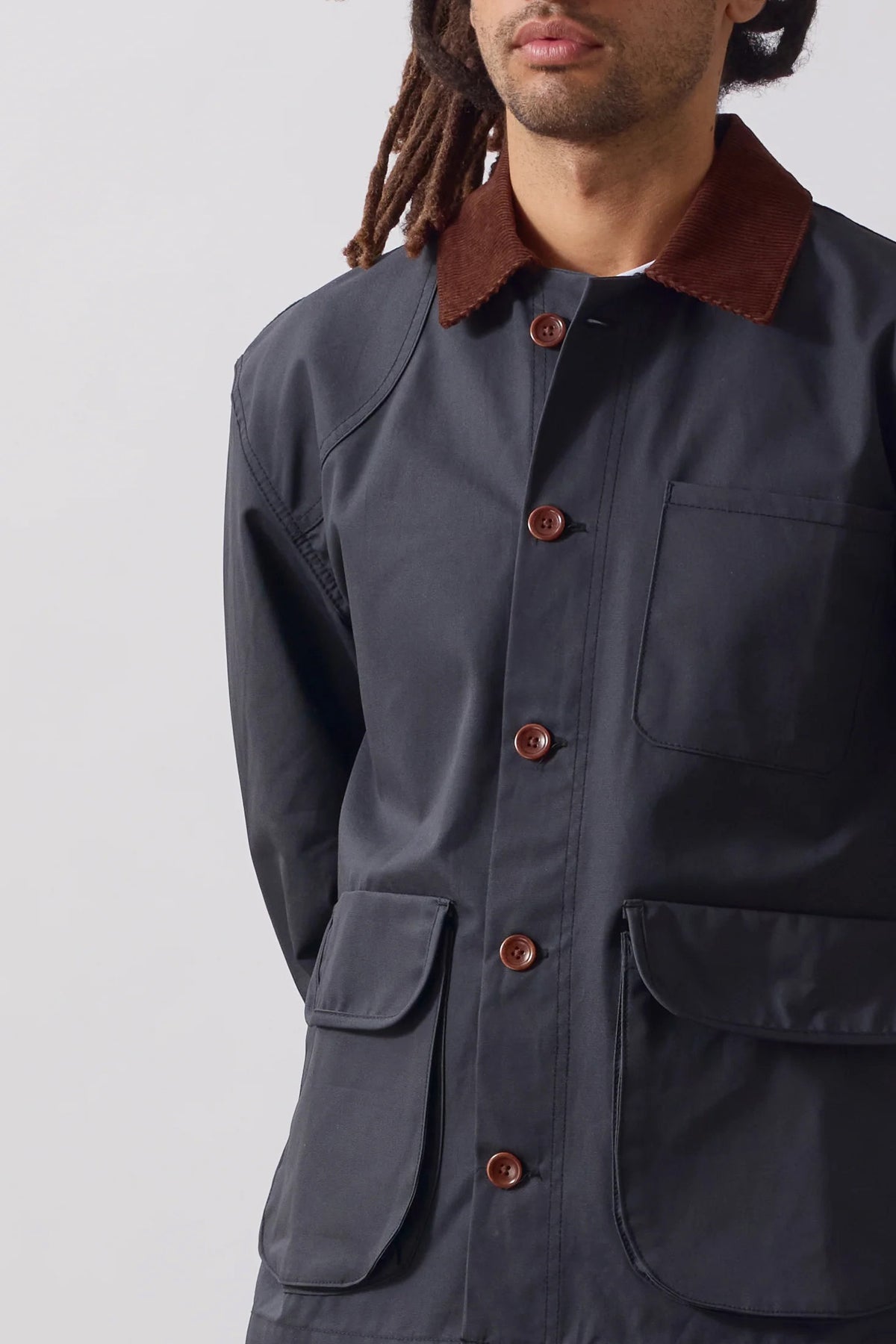 Waxed Barn Coat - Black