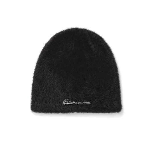 Shaggy No Cuff Beanie - Off Black