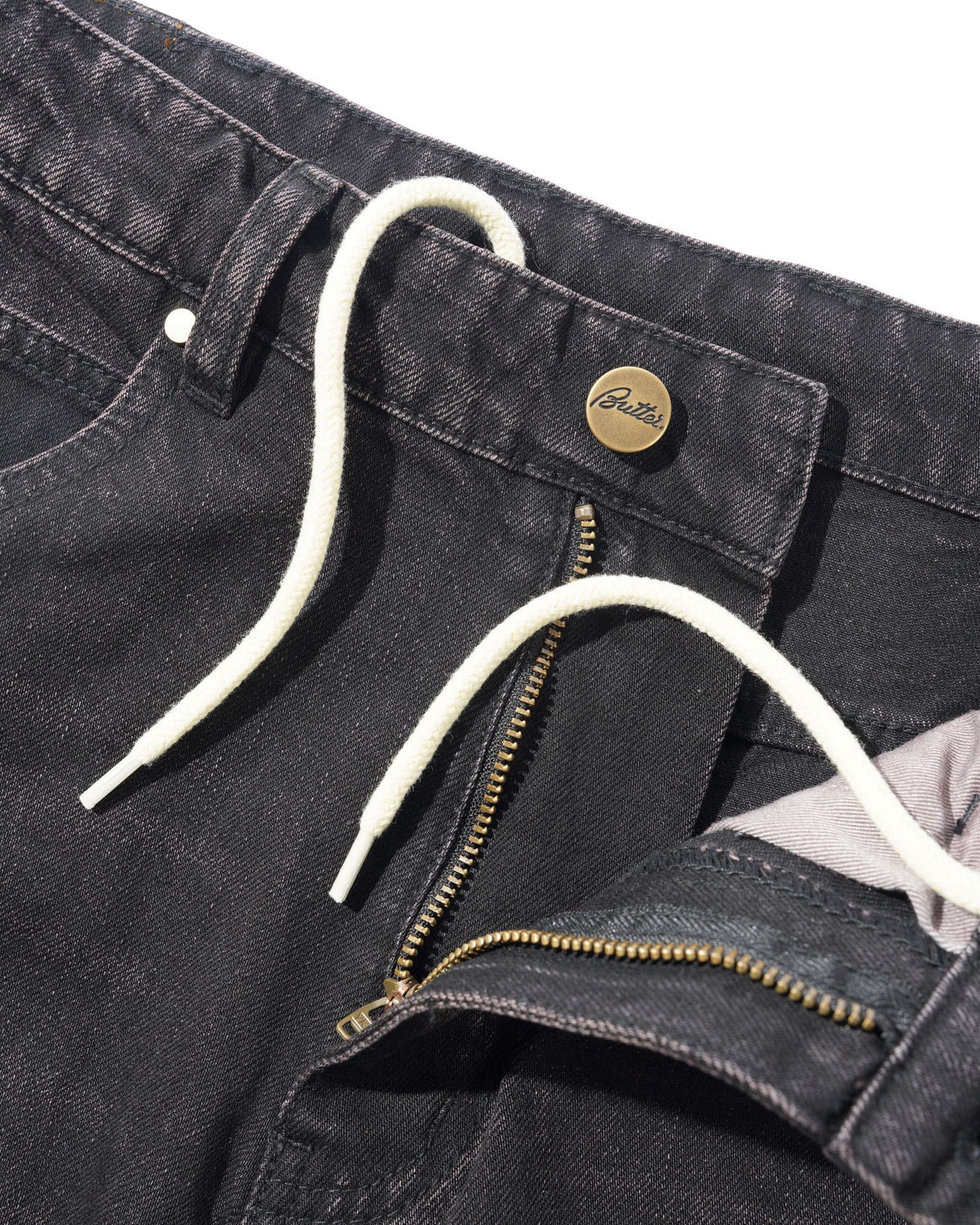 Straight Leg Denim Jeans - Tinted Black