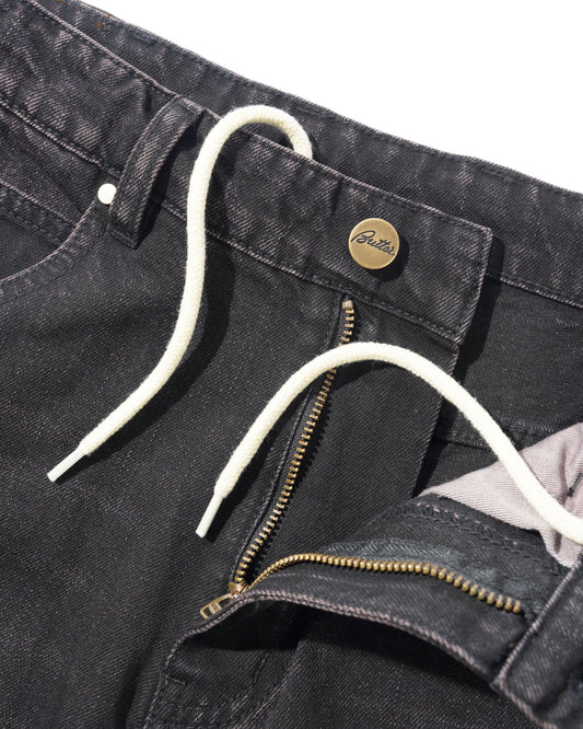 Straight Leg Denim Jeans - Tinted Black