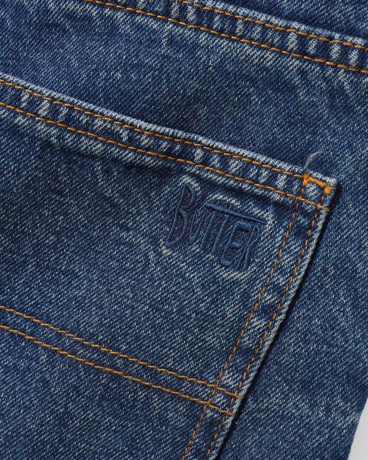 Straight Leg Denim Jeans - Vintage Indigo Wash
