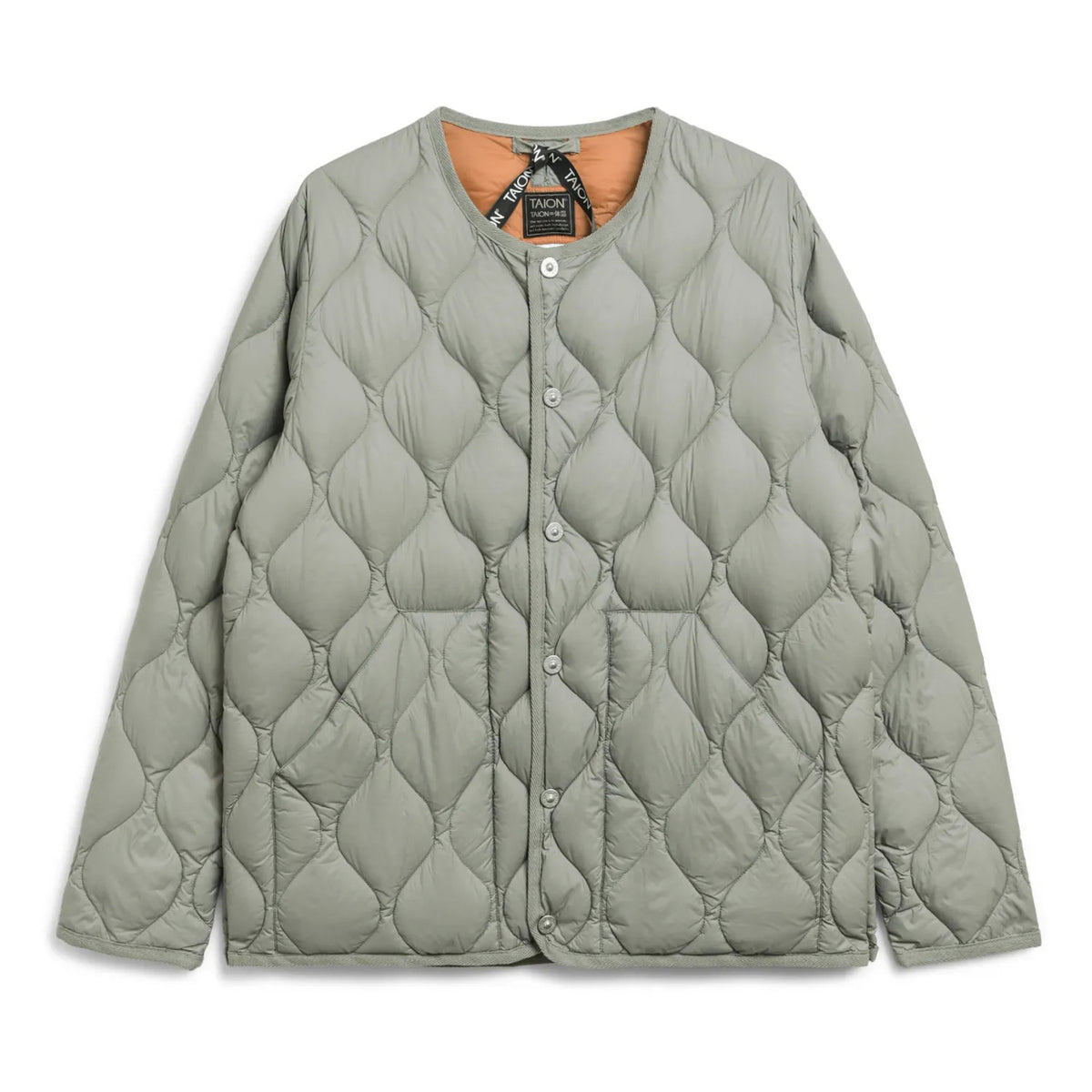 Military Crew Neck Down Jacket (Soft Shell) - D. Sage Green