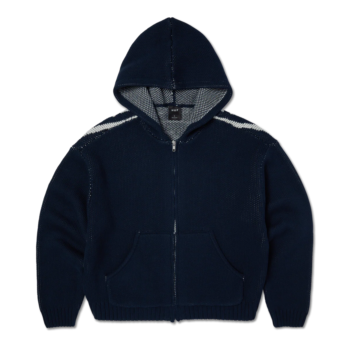 Token Zip Hooded Sweater - Navy