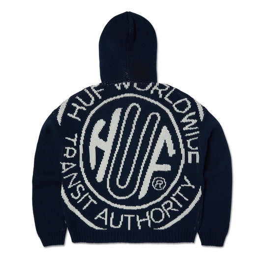 Token Zip Hooded Sweater - Navy