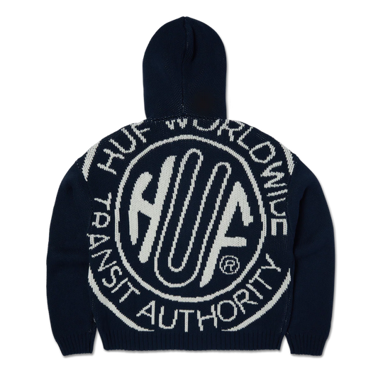 Token Zip Hooded Sweater - Navy