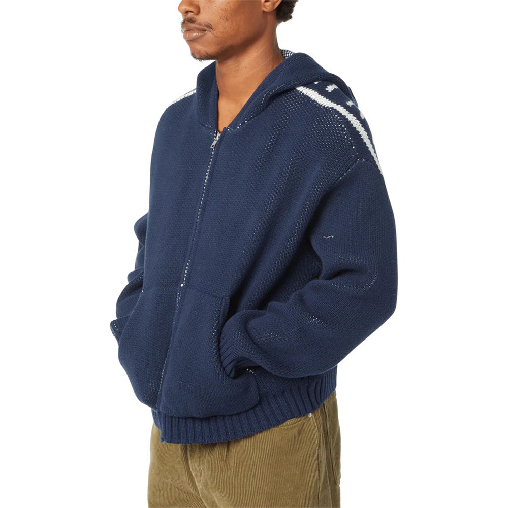 Token Zip Hooded Sweater - Navy