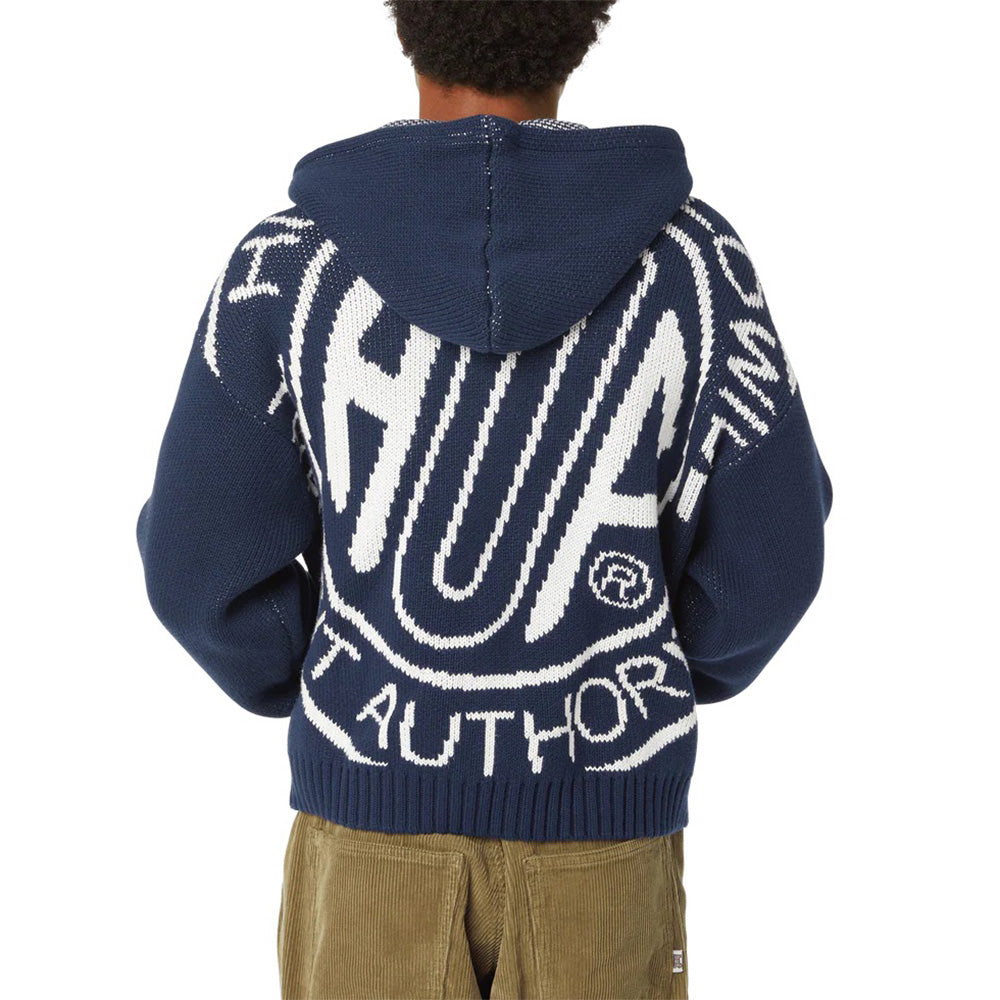 Token Zip Hooded Sweater - Navy