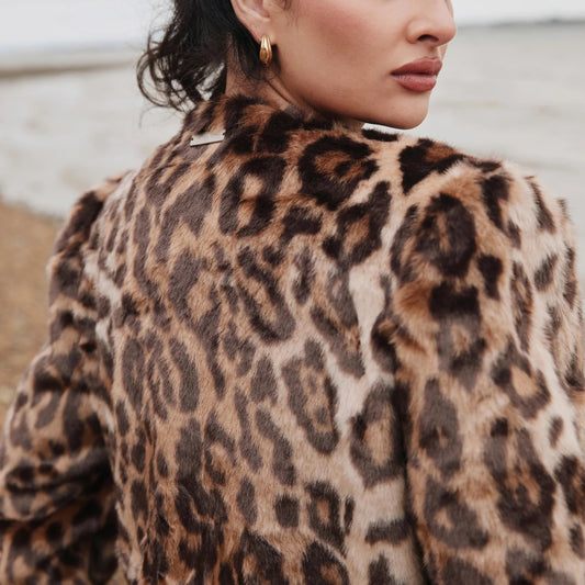 W' Collarless Leopard Jacket
