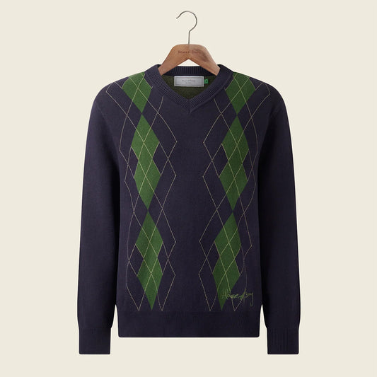 The Argyle Jumper - Navy