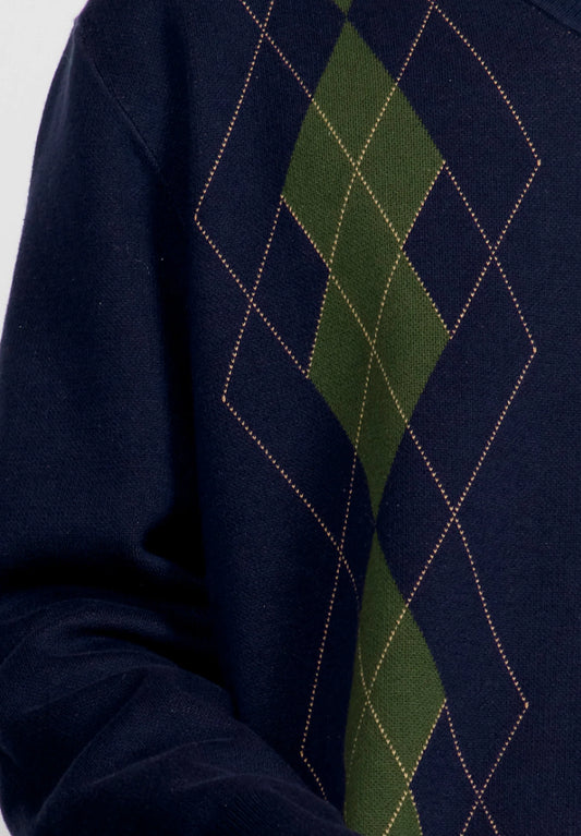 The Argyle Jumper - Navy
