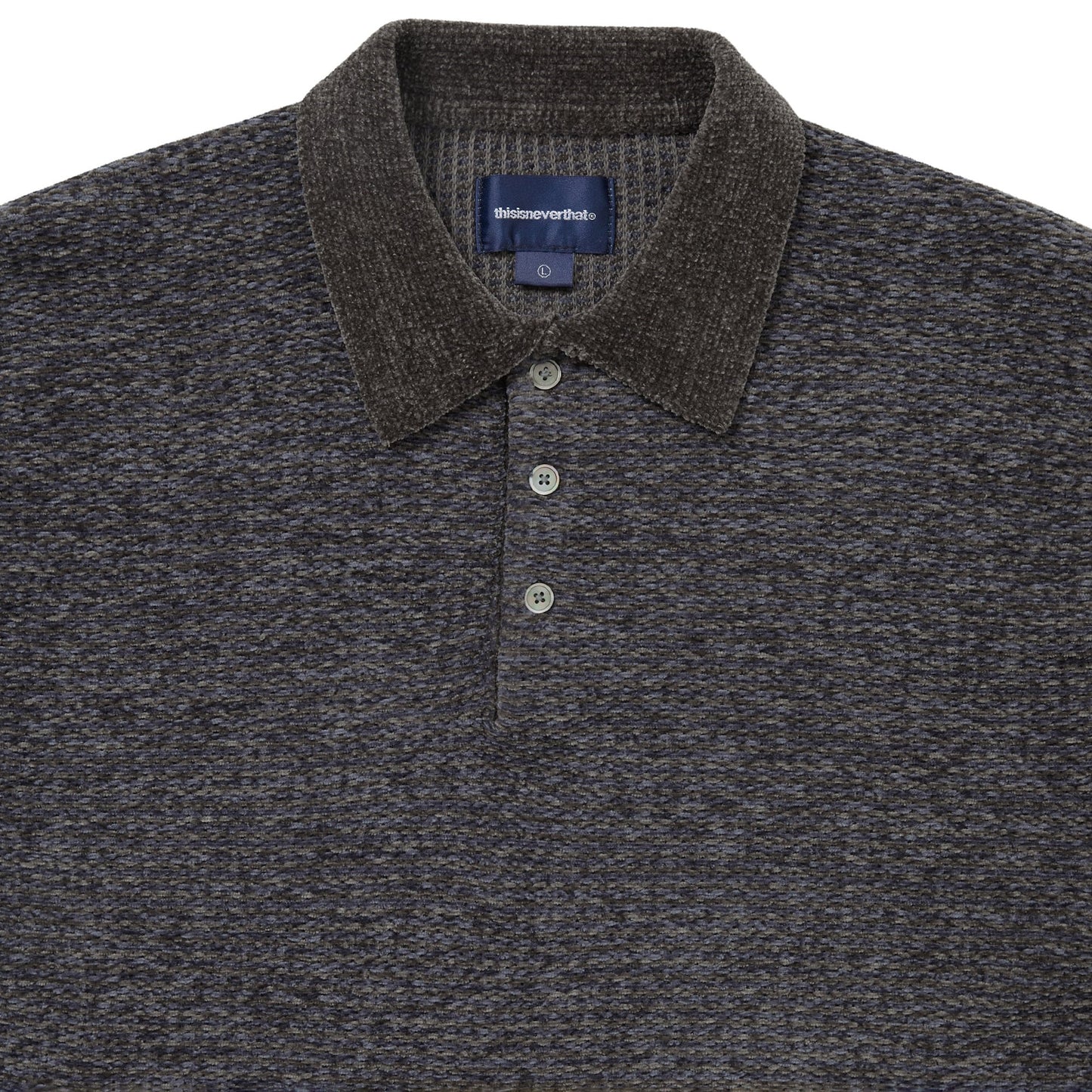 Velvet Knit Polo - Charcoal
