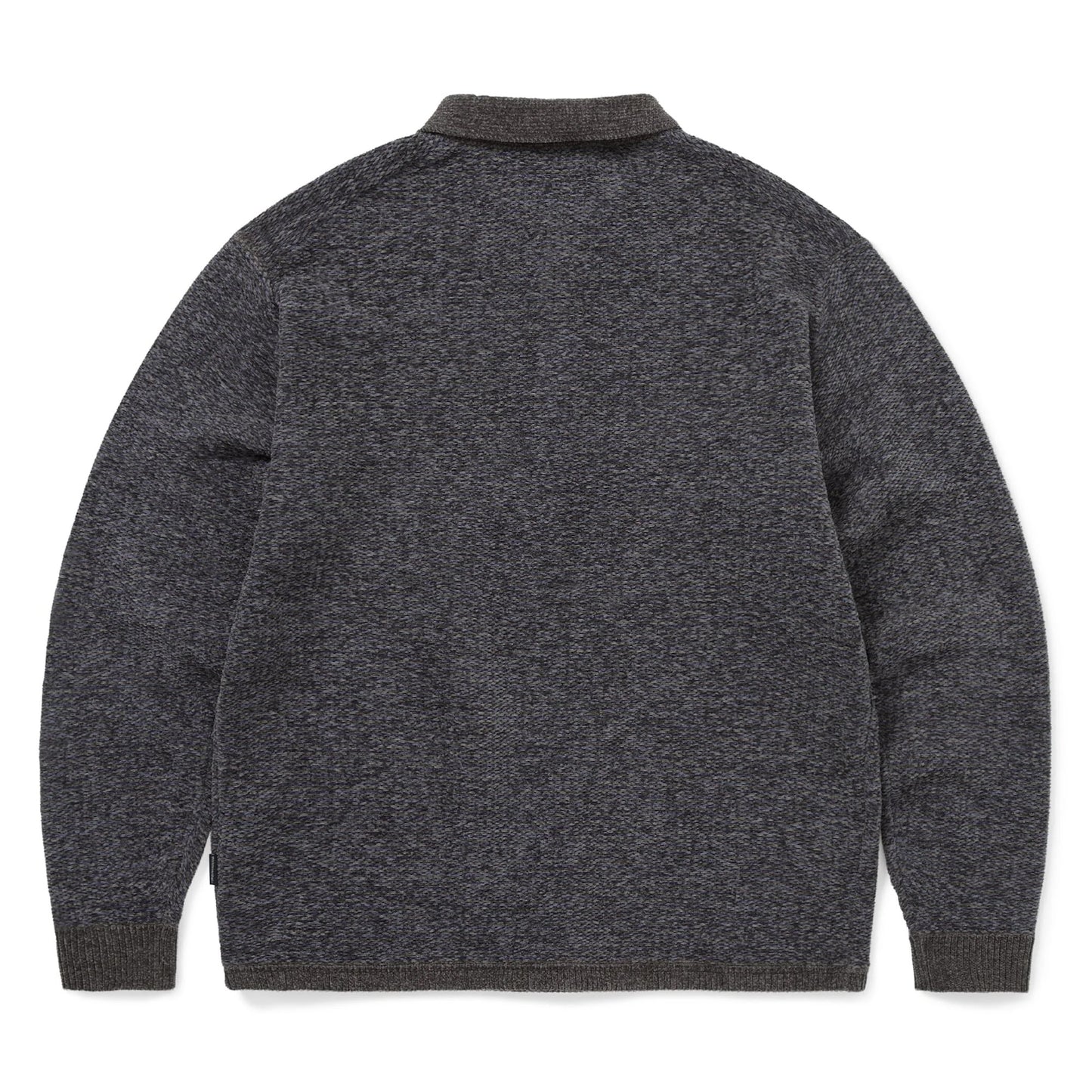 Velvet Knit Polo - Charcoal