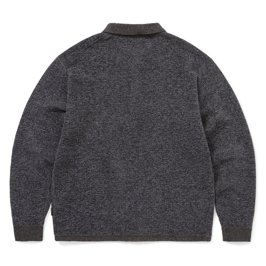 Velvet Knit Polo - Charcoal