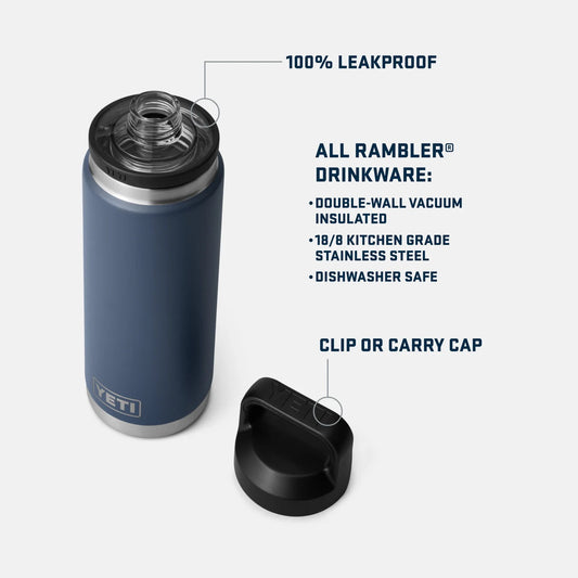 Rambler® 26 oz (769 ml) Bottle with Chug Cap - Olive/King Crab Orange