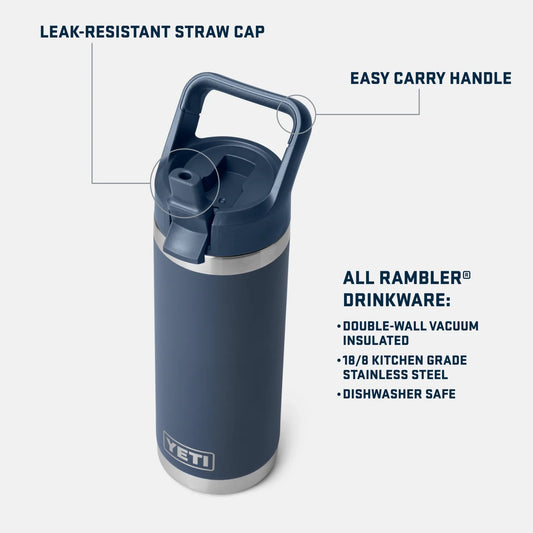 Rambler® 18 oz (532 ml) Bottle with Straw Cap - Olive/King Crab Orange