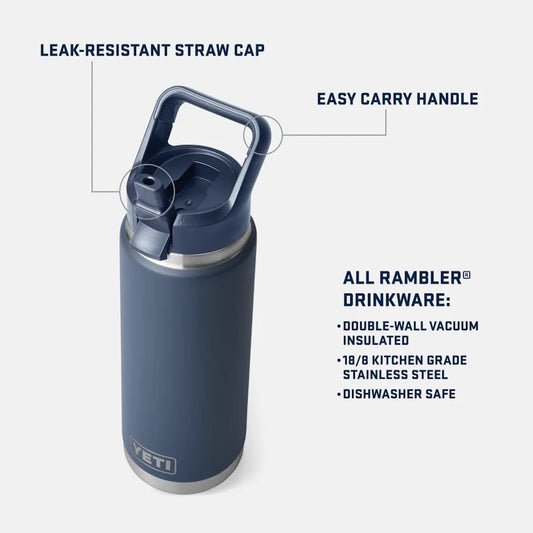 Rambler® 26 oz (769 ml) Bottle with Straw Cap - Olive/King Crab Orange