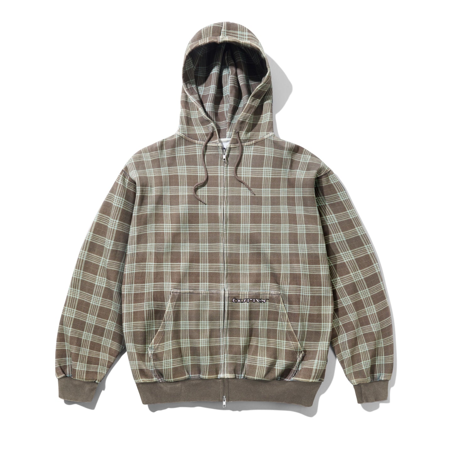 Waffle Zip-Thru Hood - Plaid