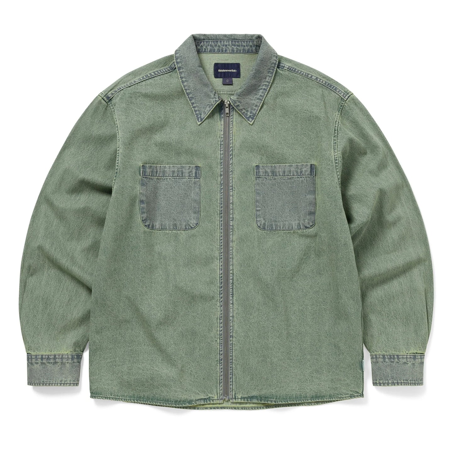 Washed Denim Zip Shirt - Tint