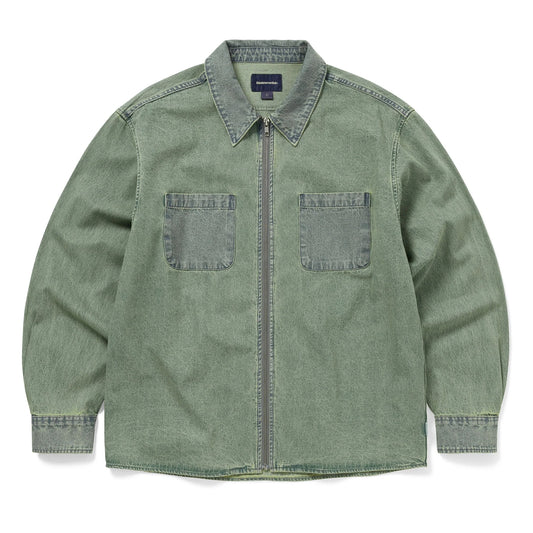 Washed Denim Zip Shirt - Tint