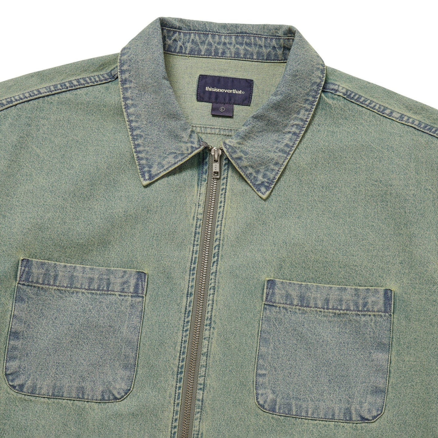 Washed Denim Zip Shirt - Tint