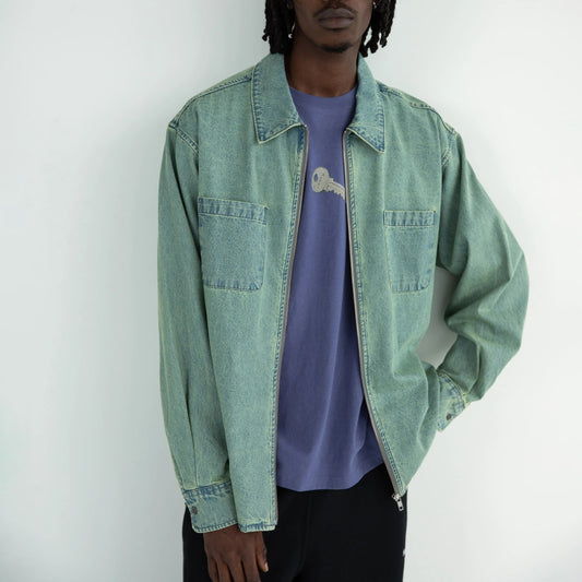Washed Denim Zip Shirt - Tint