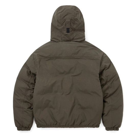 Washed Down Puffer Jacket - Olive Brown