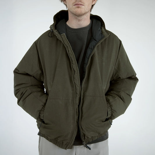 Washed Down Puffer Jacket - Olive Brown
