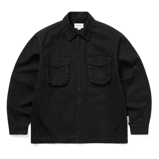Washed Zip Shirt - Black