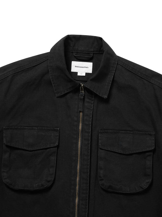 Washed Zip Shirt - Black