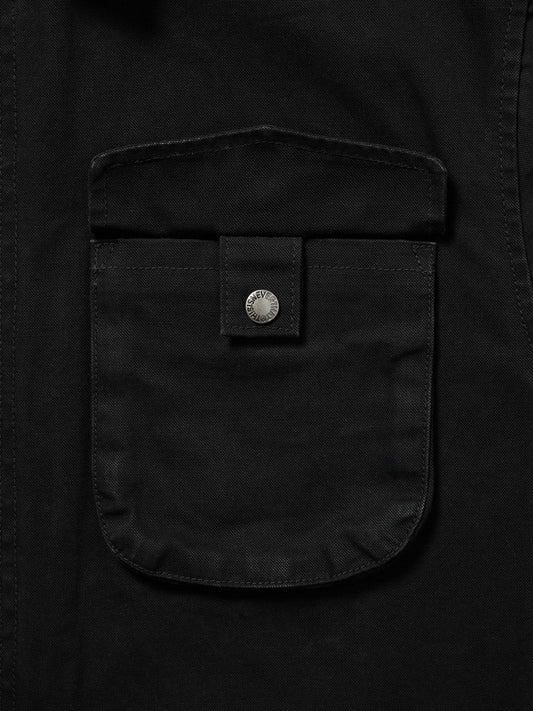 Washed Zip Shirt - Black