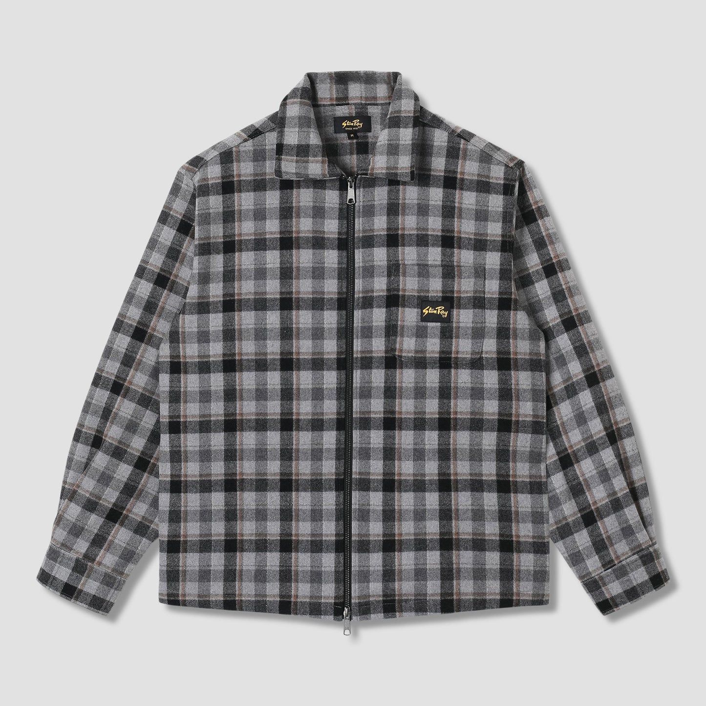 Zip Shirt - Charcoal Plaid