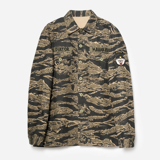 7147 Bonsai Tigerstripe L/S Utility Shirt Mint Gold