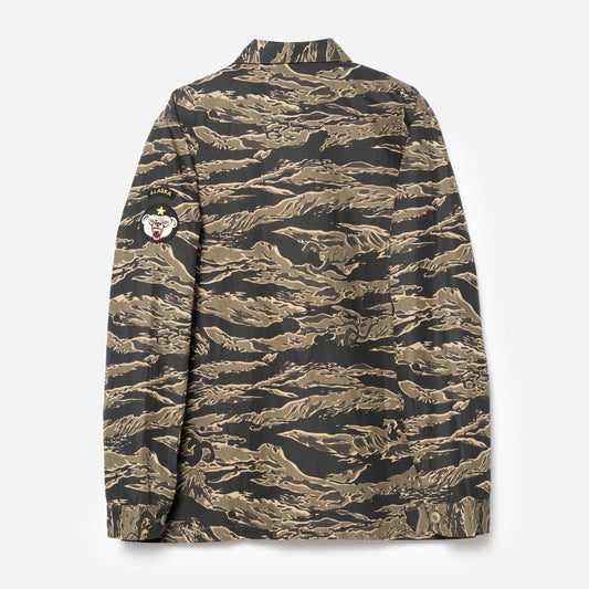 7147 Bonsai Tigerstripe L/S Utility Shirt Mint Gold