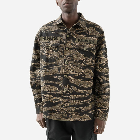 7147 Bonsai Tigerstripe L/S Utility Shirt Mint Gold