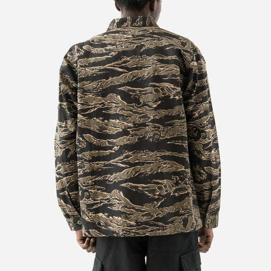 7147 Bonsai Tigerstripe L/S Utility Shirt Mint Gold