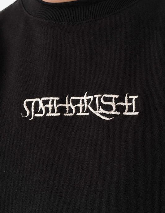 7549 Maha Script Crew Sweat - Black