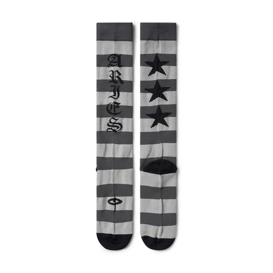 Stripey Knee High Socks - Black