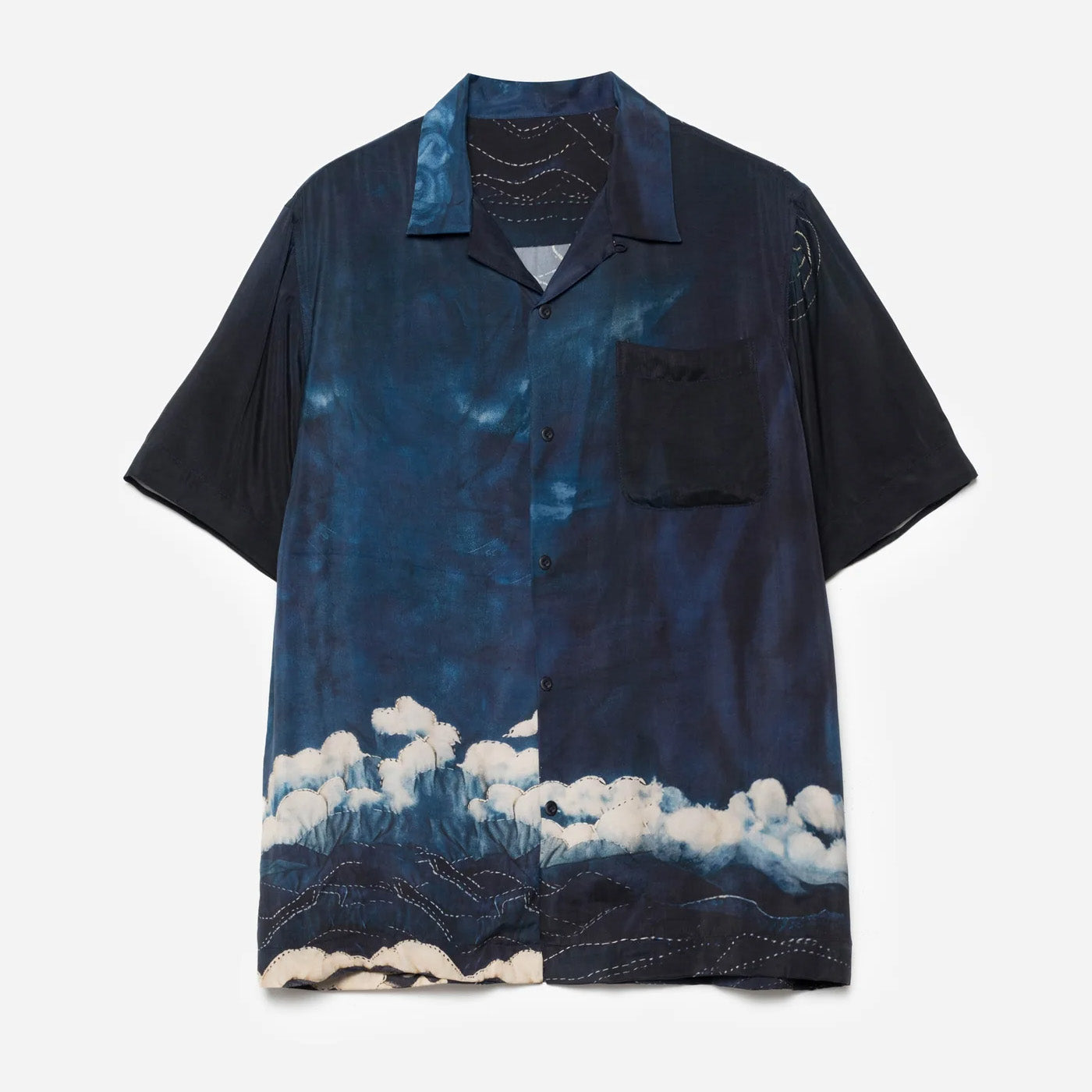 6230 Boro Crane Camp Collar Shirt Indigo