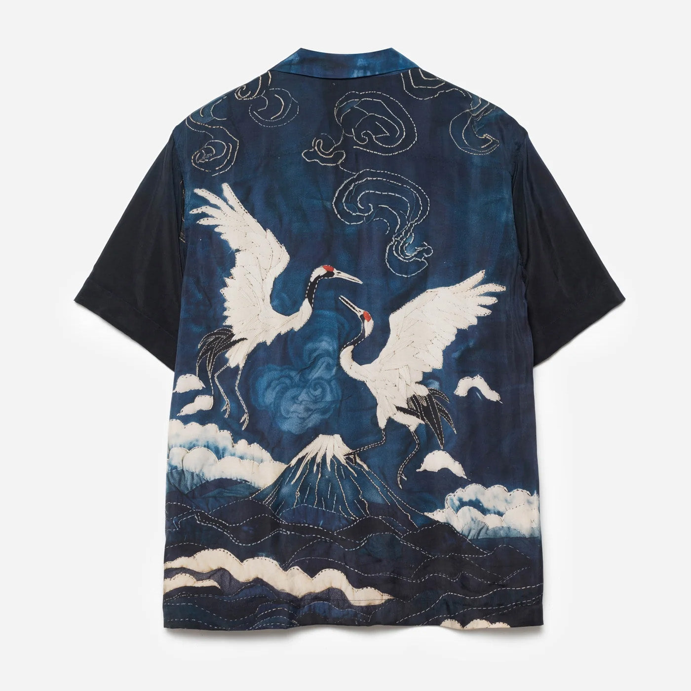 6230 Boro Crane Camp Collar Shirt Indigo