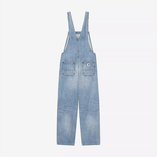 W' Bib Overall Straight - Blue, Burst Washed