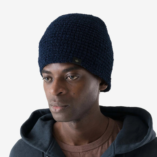 7292 Maharishi Crochet Beanie - Natural Indigo