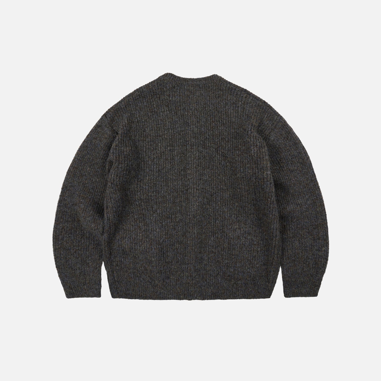 Brushed Wool Round Cardigan - Brown