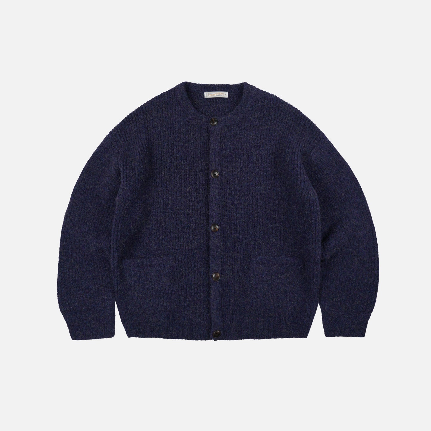 Brushed Wool Round Cardigan - Purple