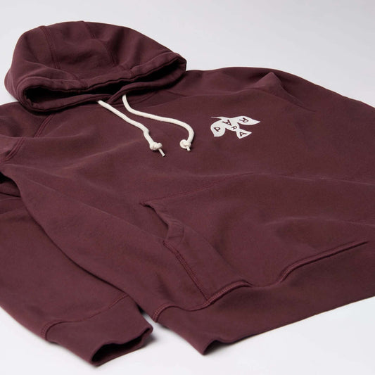 Crow Logo Hooded Sweatshirt - Dark Burgundy