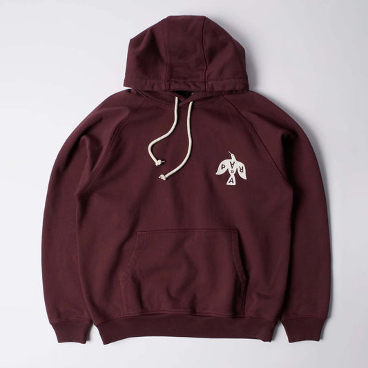 Crow Logo Hooded Sweatshirt - Dark Burgundy
